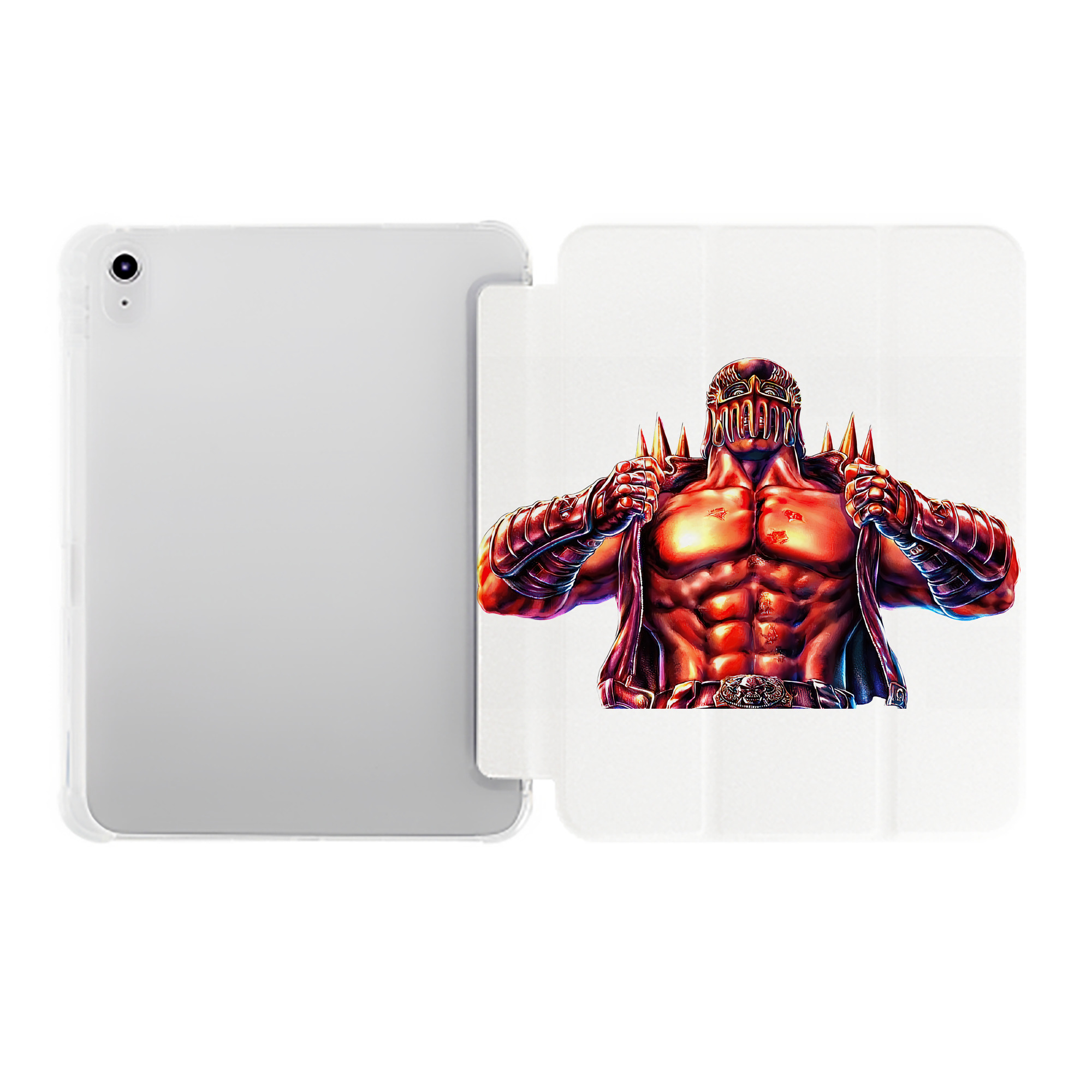 （画像用） 北斗の拳 Fist of the North Star IPad ケース ペン収納付き 三つ折りスタンド PUレザー×シリコン 対応機種9.5/10.5/10.9インチ